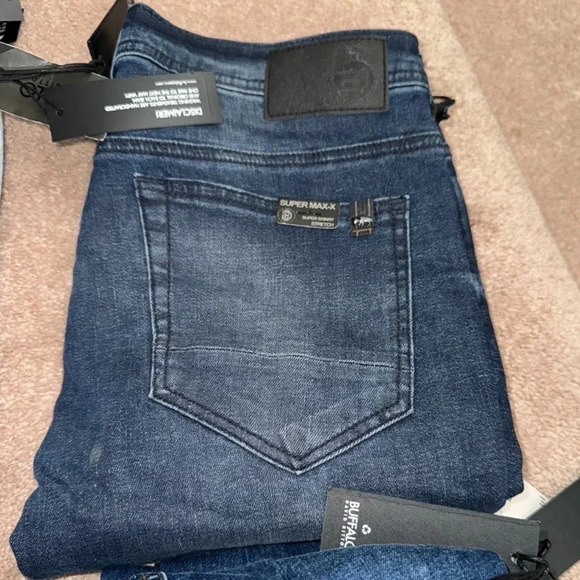 BUFALO JEANS SUPER MAX X CONTRASTED AND DARK DENIM SIZE 29/32 - Picture 12 of 16